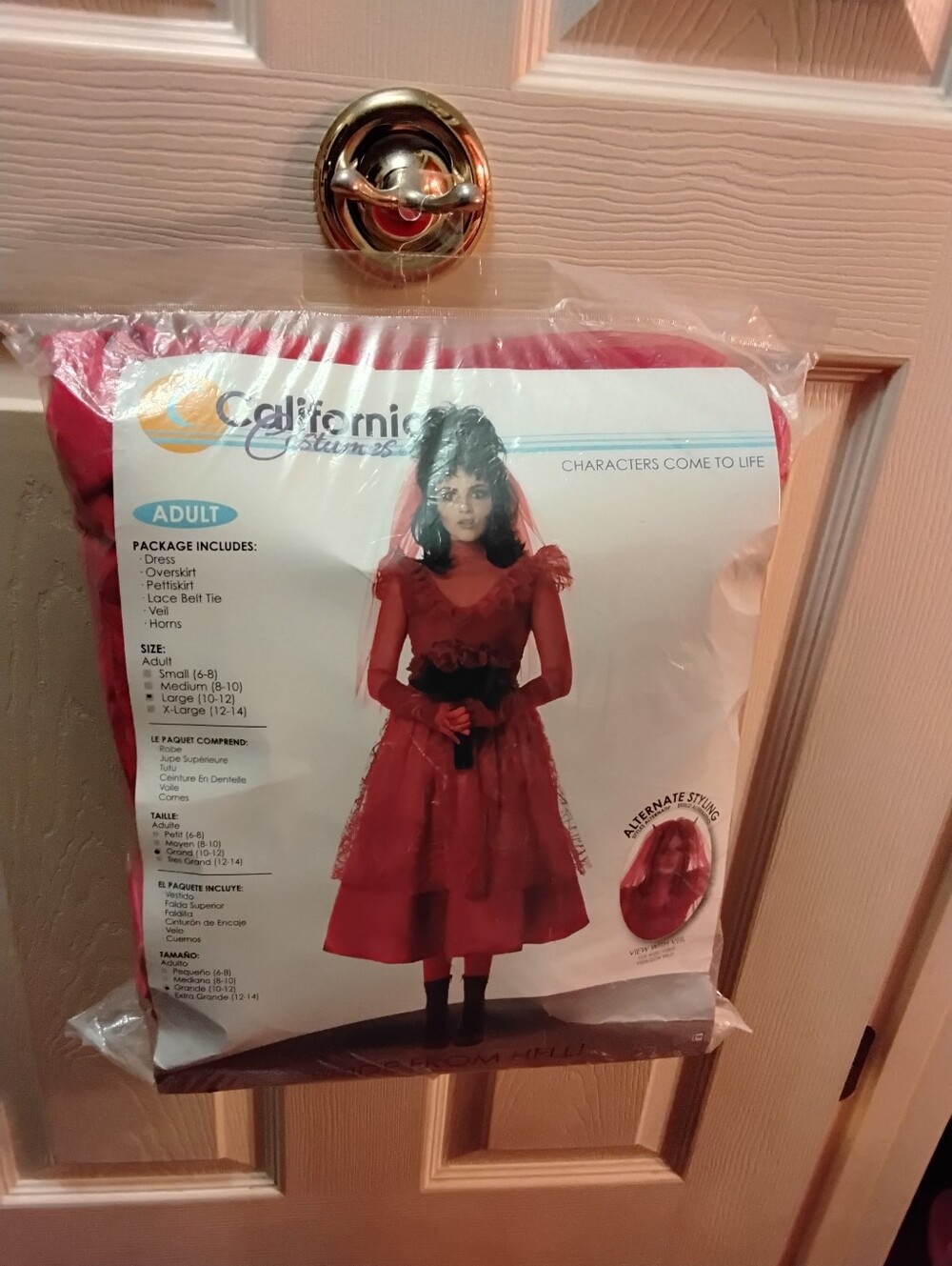 California Costumes Adult "Bride From Hell" Halloween Costume Size Large (10-12)